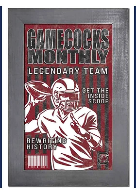 South Carolina Gamecocks 11x19 Framed Monthly Sign - Red