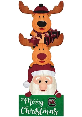 South Carolina Gamecocks 31 Inch Santa Stack Leaner Sign - Red