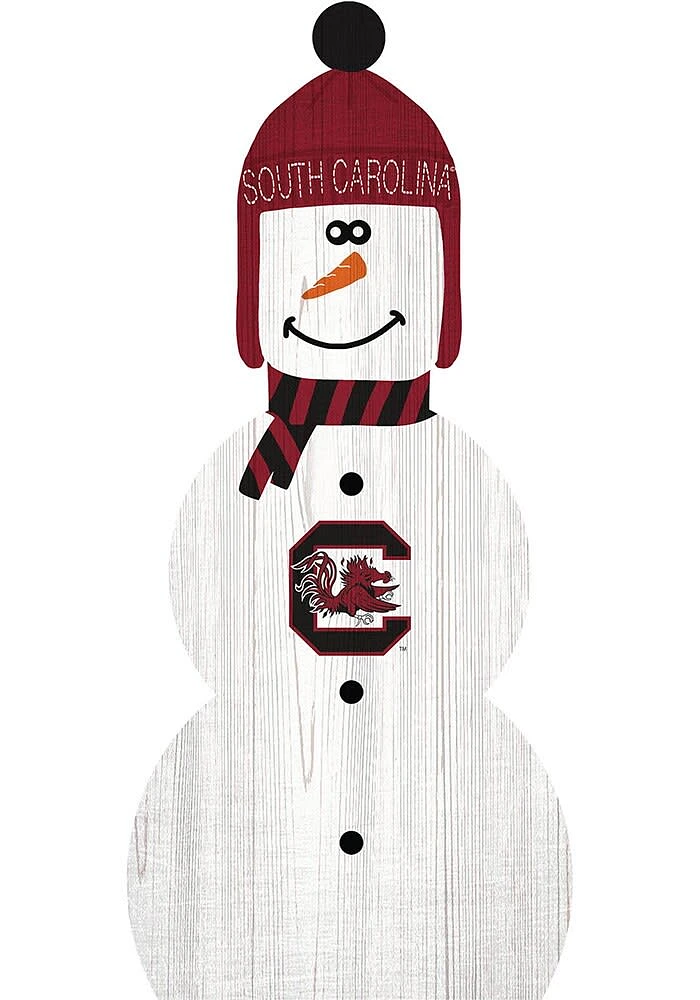 South Carolina Gamecocks Snowman Leaner Sign - Red