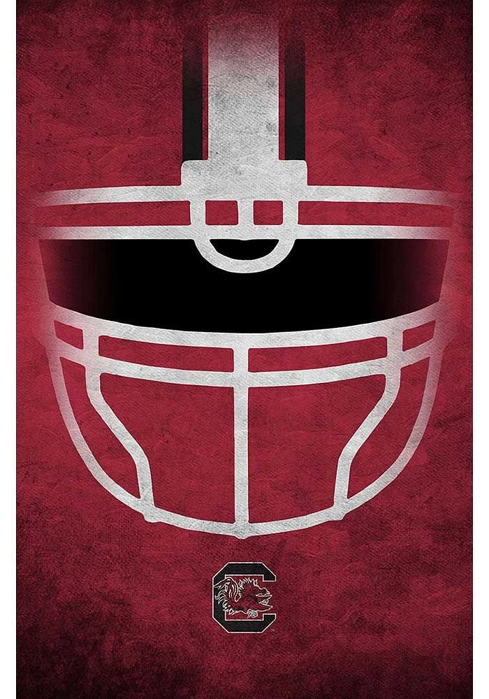 South Carolina Gamecocks Ghost Helmet 17x26 Sign - Red