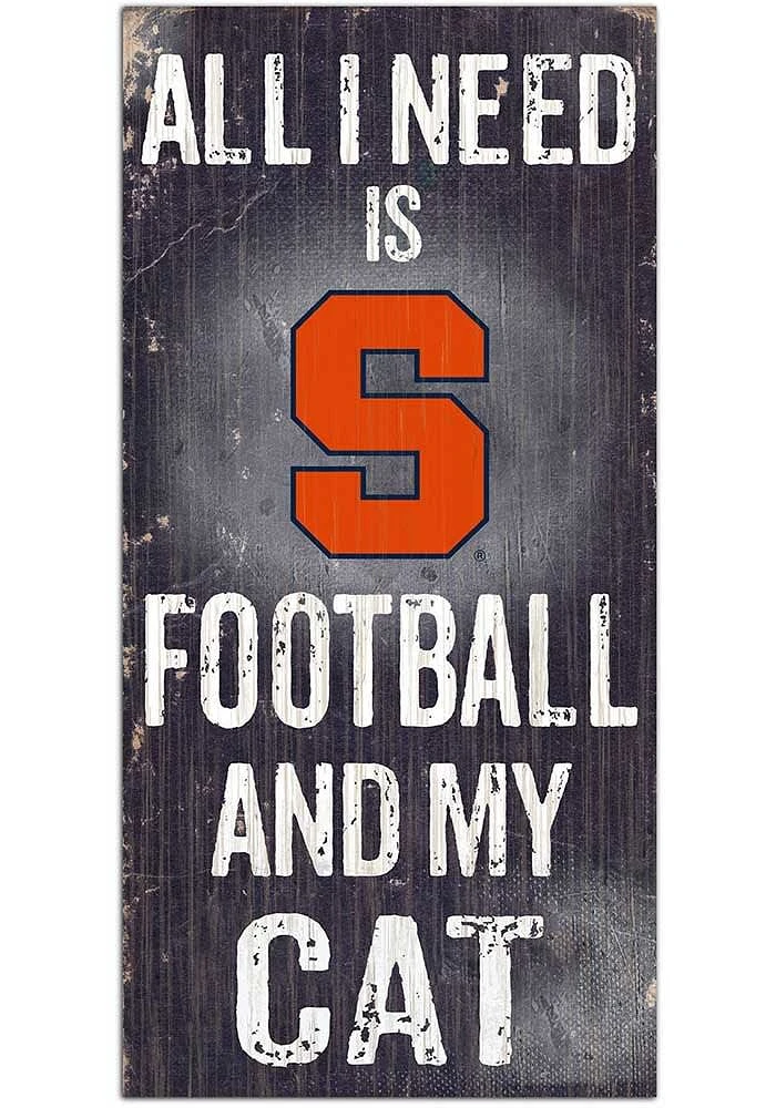Syracuse Orange Football and My Cat Sign - Orange