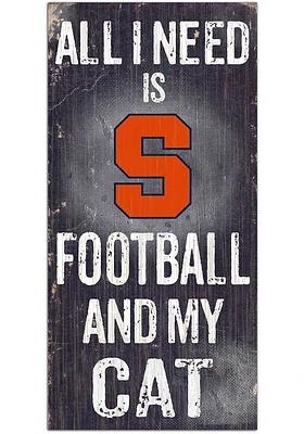 Syracuse Orange Football and My Cat Sign - Orange