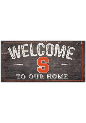 Syracuse Orange Welcome Distressed Sign - Orange