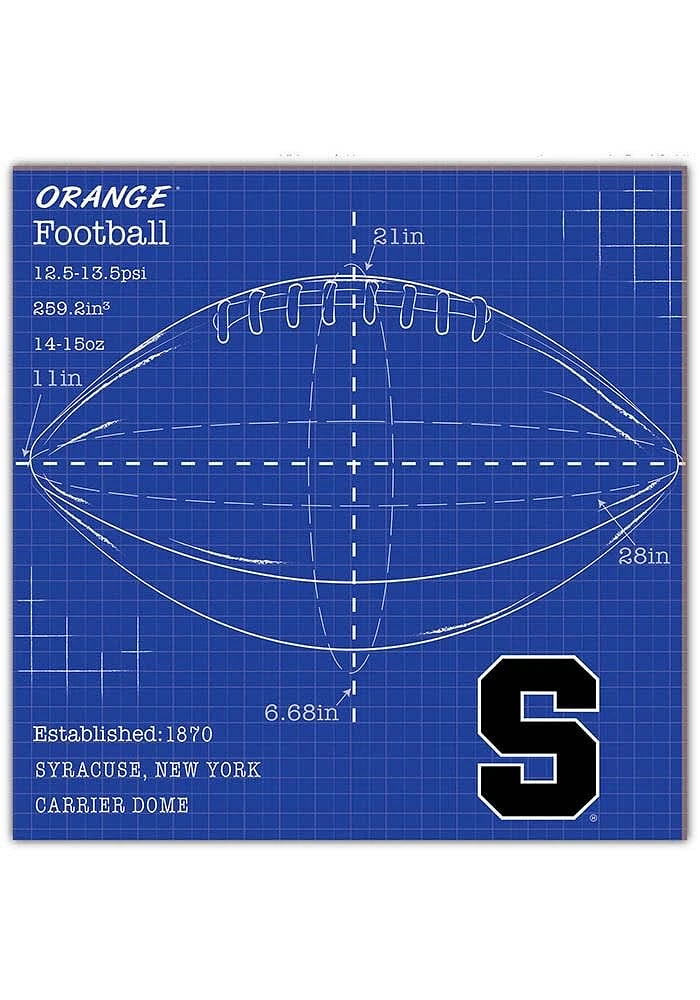 Syracuse Orange Ball Blueprint Sign - Orange