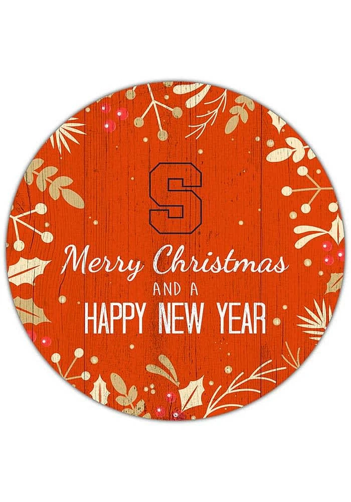 Syracuse Orange Merry Christmas and New Year Circle Sign - Orange