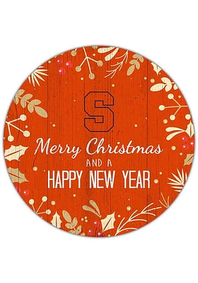 Syracuse Orange Merry Christmas and New Year Circle Sign - Orange
