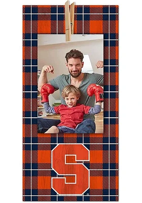 Syracuse Orange Plaid Clothespin Sign - Orange