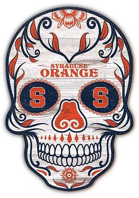 Syracuse Orange 12 Inch Sugar Skull Sign - Orange