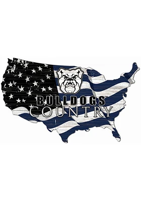 Butler Bulldogs USA Shape Flag Cutout Sign - Blue