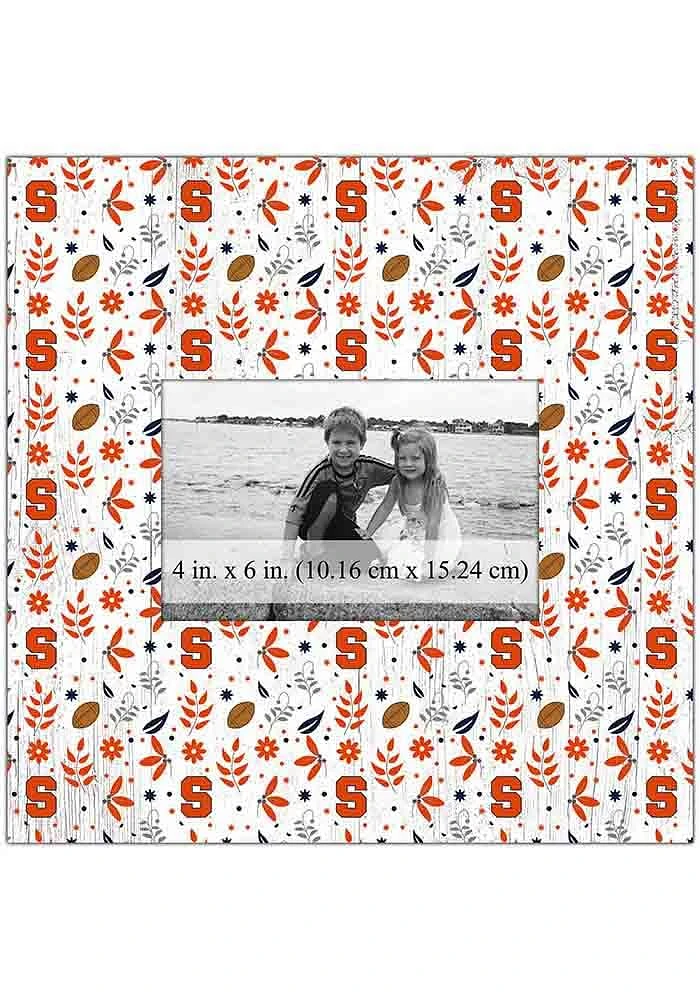 Syracuse Orange Floral Pattern Picture Frame - Orange