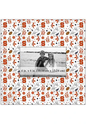 Syracuse Orange Floral Pattern Picture Frame - Orange