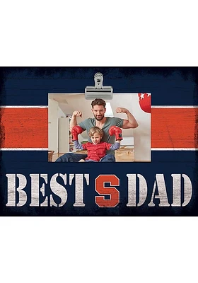 Syracuse Orange Best Dad Striped Clip Picture Frame - Orange