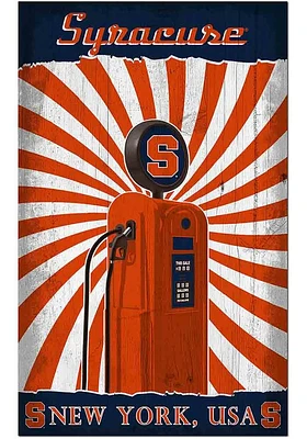Syracuse Orange Retro Pump Location Sign - Orange