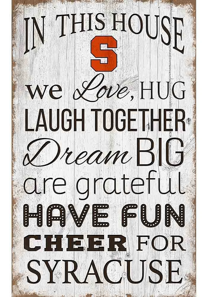 Syracuse Orange In This House 11x19 Sign - Orange