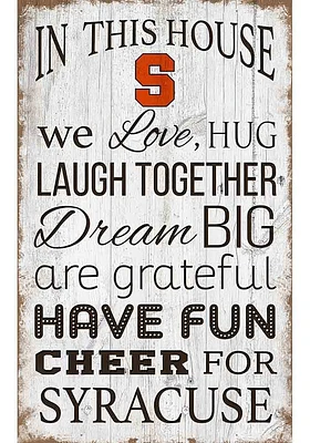 Syracuse Orange In This House 11x19 Sign - Orange