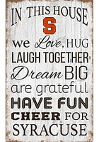 Syracuse Orange In This House 11x19 Sign - Orange