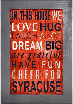Syracuse Orange In This House Picture Frame - Orange