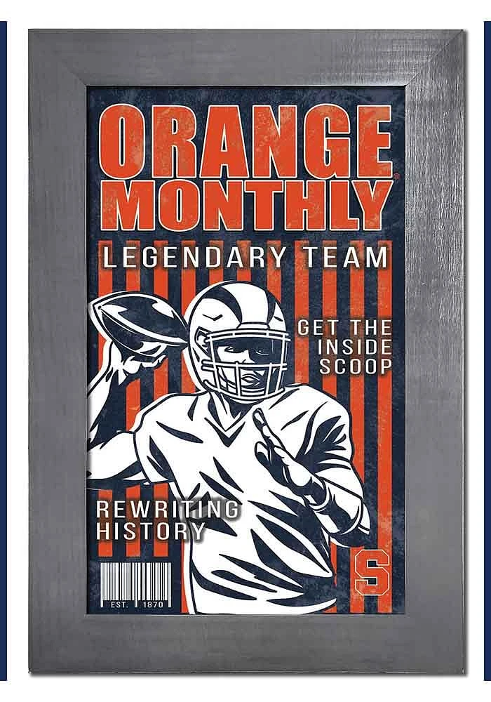 Syracuse Orange 11x19 Framed Monthly Sign - Orange
