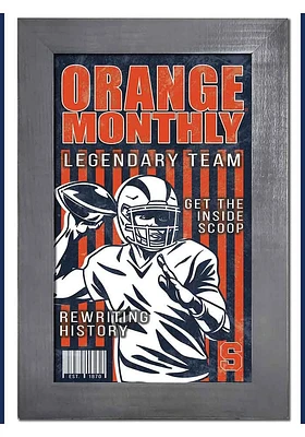 Syracuse Orange 11x19 Framed Monthly Sign - Orange