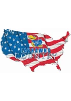 Kansas Jayhawks USA Shape Flag Cutout Sign - Red