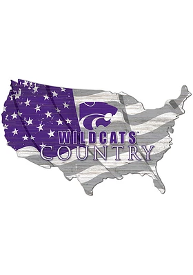 K-State Wildcats USA Shape Flag Cutout Sign - Purple