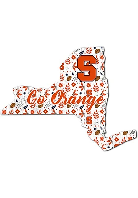 Syracuse Orange 24 Inch Floral State Wall Art