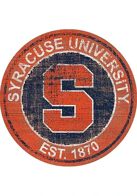 Syracuse Orange Round Heritage Logo Sign - Orange