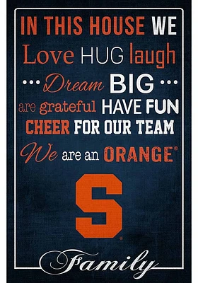 Syracuse Orange In This House 17x26 Sign - Orange