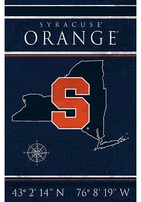 Syracuse Orange Coordinates 17x26 Sign - Orange