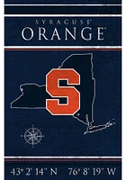 Syracuse Orange Coordinates 17x26 Sign - Orange