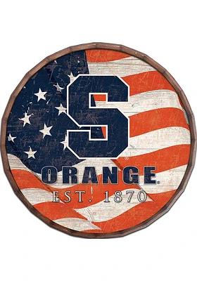 Syracuse Orange Flag 24 Inch Barrel Top Sign - Orange