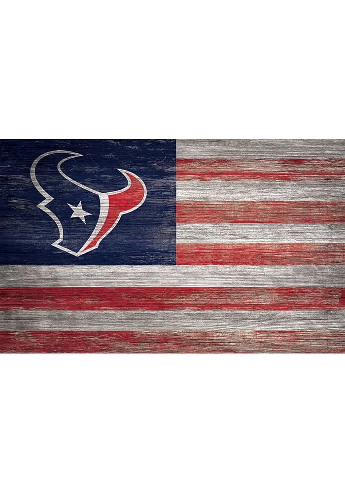 Houston Texans Distressed Flag 11x19 Sign - Navy Blue