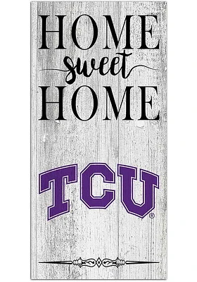 TCU Horned Frogs Home Sweet Home Whitewashed Sign - Purple