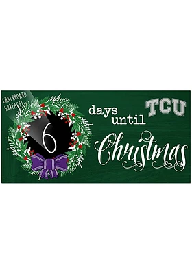 TCU Horned Frogs Chalk Christmas Countdown Sign - Purple