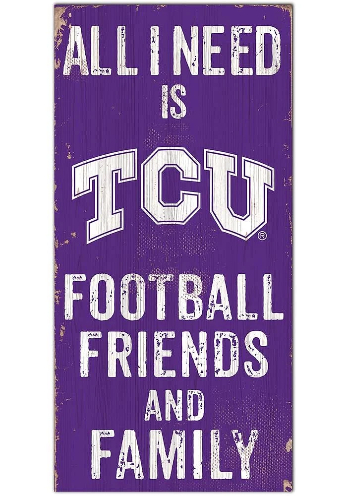 TCU Horned Frogs Football Friends and Family Sign - Purple