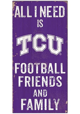 TCU Horned Frogs Football Friends and Family Sign - Purple