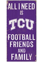 TCU Horned Frogs Football Friends and Family Sign - Purple