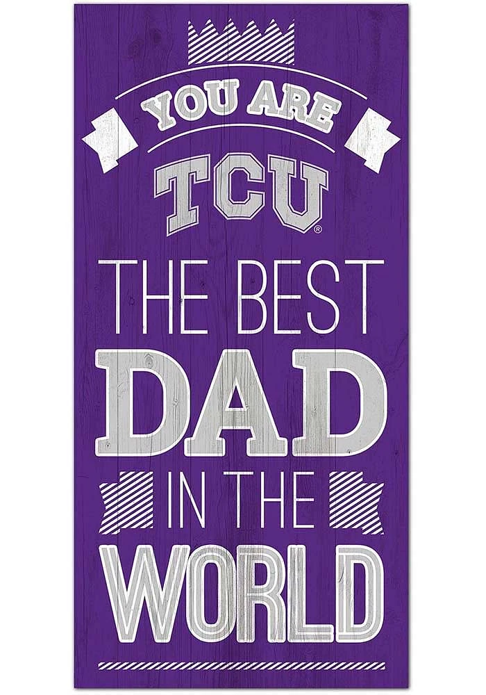 TCU Horned Frogs Best Dad in the World Sign - Purple