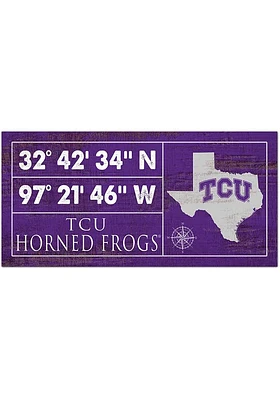 TCU Horned Frogs Horizontal Coordinate Sign - Purple
