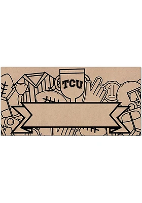 TCU Horned Frogs Banner Coloring Sign - Purple