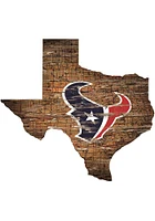 Houston Texans Distressed State 24 Inch Sign - Brown