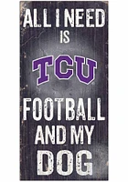 TCU Horned Frogs Football and My Dog Sign - Purple