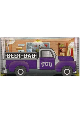 TCU Horned Frogs Best Dad Truck Sign - Purple
