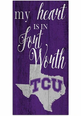 TCU Horned Frogs My Heart State Sign - Purple
