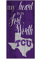 TCU Horned Frogs My Heart State Sign - Purple