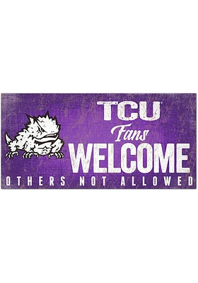 TCU Horned Frogs Fans Welcome 6x12 Sign - Purple
