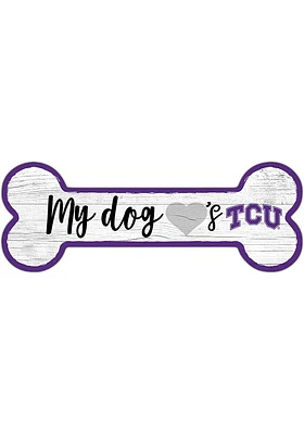 TCU Horned Frogs Dog Bone 6x12 Sign - Purple