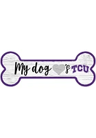 TCU Horned Frogs Dog Bone 6x12 Sign - Purple