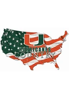 Miami Hurricanes USA Shape Flag Cutout Sign - Orange