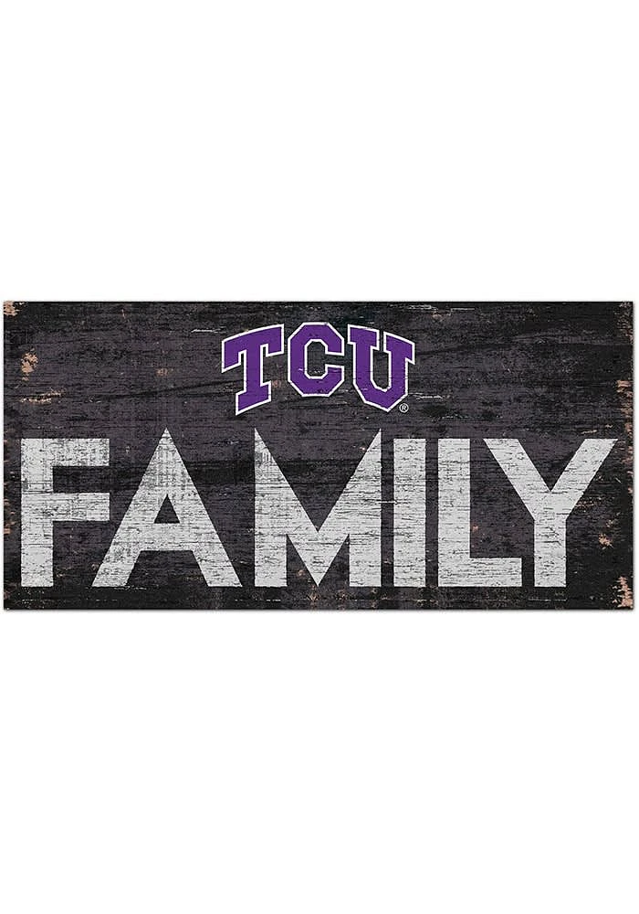 TCU Horned Frogs Family 6x12 Sign - Purple